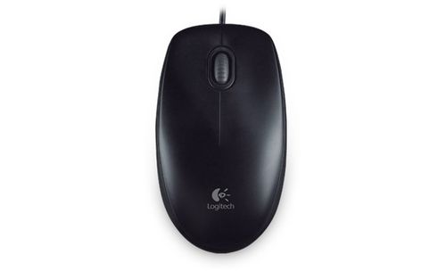  Logitech B100 Full-size Corded Mouse, USB, 1000dpi, Black